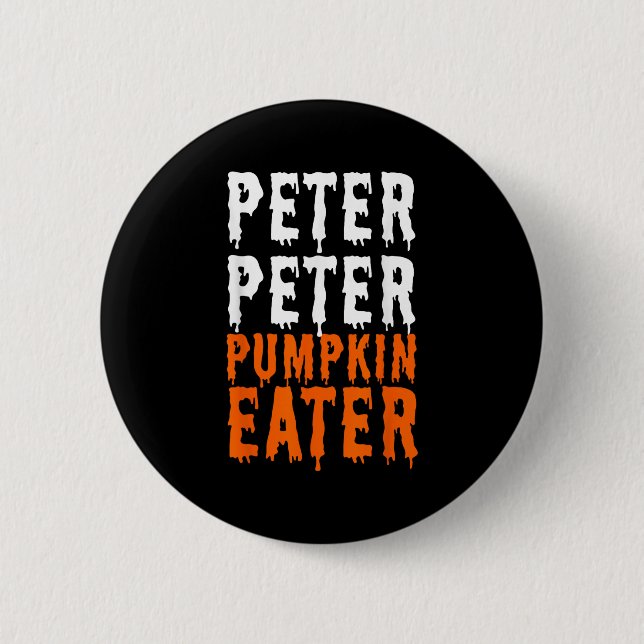 Macaron Rond 5 Cm Peter Citrouille Mangeur Halloween Costume Couple  (Devant)