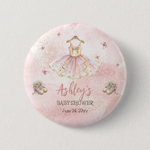 Macaron Rond 5 Cm Petit Baby shower fille Ballerina Tutu rose mignon
