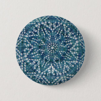 Macaron Rond 5 Cm Petit bouton bleu de fleur