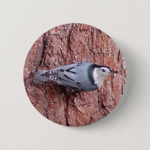 Macaron Rond 5 Cm Petit bouton d'oiseau de sittelle