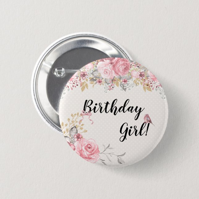 Macaron Rond 5 Cm Petit bouton doux d'oiseau (Devant & derrière)
