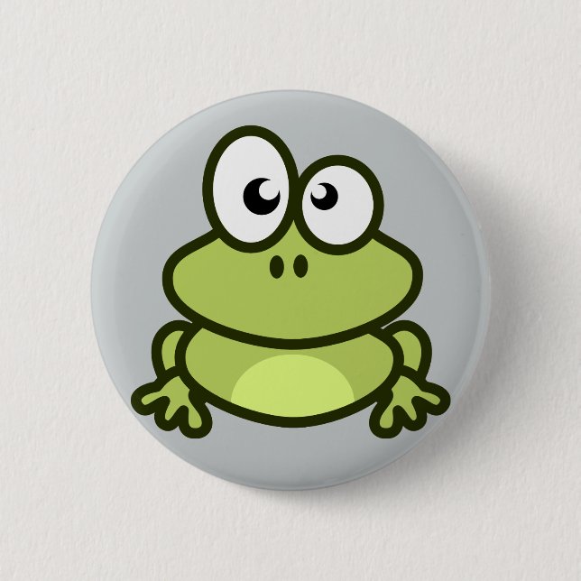 Macaron Rond 5 Cm petit bouton mignon de grenouille (Devant)
