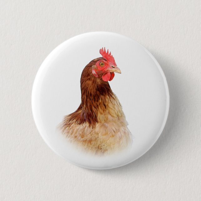 Macaron Rond 5 Cm Petit bouton rouge de poule (Devant)