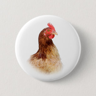 Macaron Rond 5 Cm Petit bouton rouge de poule