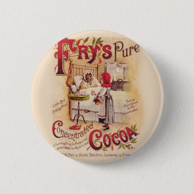 Macaron Rond 5 Cm Petit cacao à chapeau rouge (Devant)