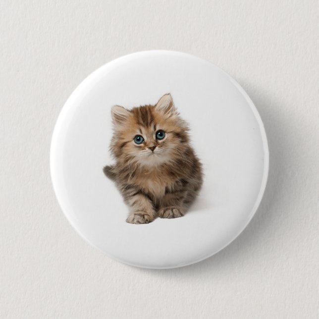 Macaron Rond 5 Cm Petit chaton brun (Devant)