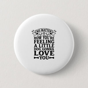 Macaron Rond 5 Cm Petit Chien Amour Vous Conception de Typographie V