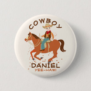 Macaron Rond 5 Cm Petit cow-boy cool et cheval fête d'anniversaire