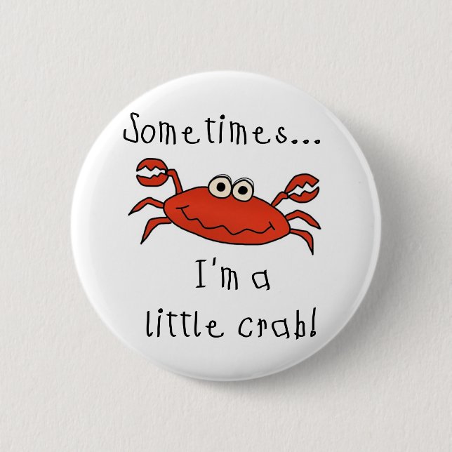 Macaron Rond 5 Cm Petit crabe (Devant)