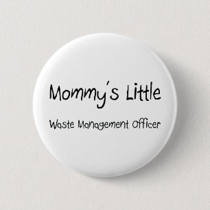 Macaron Rond 5 Cm Petit dirigeant de gestion des déchets de Mommys