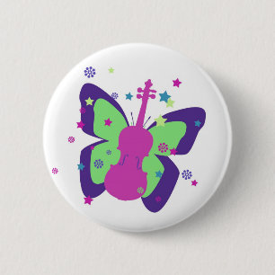 Macaron Rond 5 Cm Petit enfant de violon de papillon