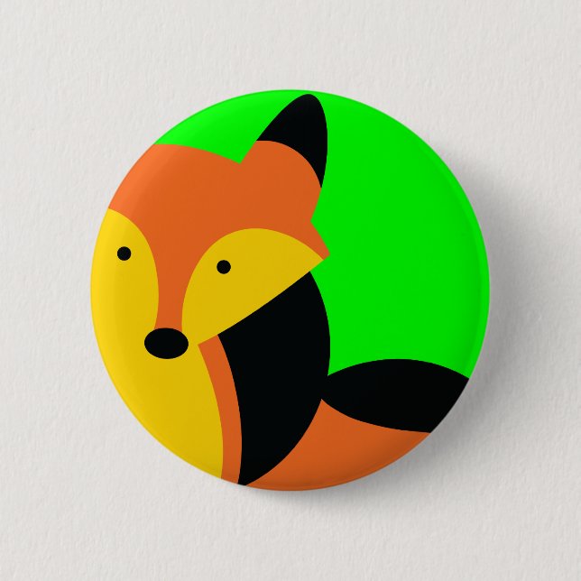 Macaron Rond 5 Cm Petit Fox mignon (Devant)