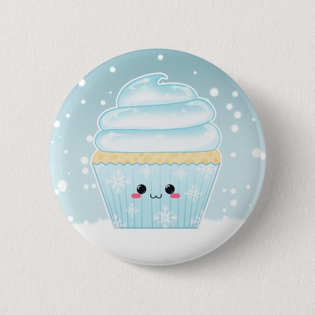 Macaron Rond 5 Cm Petit gâteau mignon de flocon de neige de Noël de (Devant)