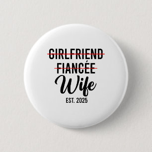 Macaron Rond 5 Cm Petite amie Fiancée Épouse Mariage Marié Marié Est