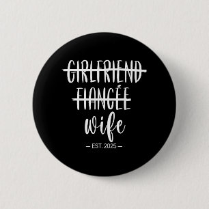 Macaron Rond 5 Cm Petite amie Fiancée Femme 2025 Mariée tout juste M