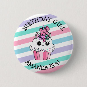 Macaron Rond 5 Cm Petite fille Anniversaire fille Unicorn Cupcake