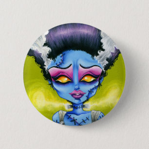 Macaron Rond 5 Cm Petite jeune mariée de Frankenstein