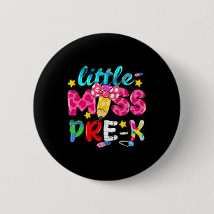 Macaron Rond 5 Cm Petite Mademoiselle Coquette Crayon Pré-maternelle