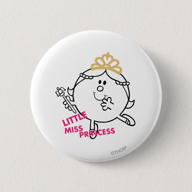 Macaron Rond 5 Cm Petite Mlle Princesse | Lettres roses (Devant)