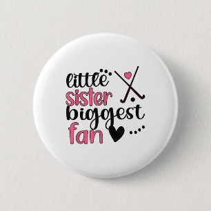 Macaron Rond 5 Cm Petite sœur de hockey sur gazon plus grand fan