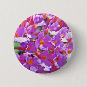Macaron Rond 5 Cm Petites fleurs mignonnes violettes