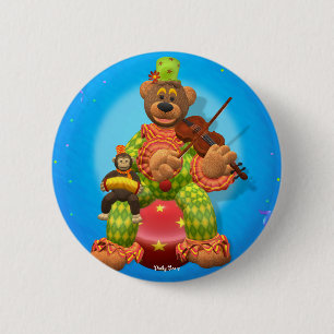 Macaron Rond 5 Cm Petits ours clown et M. Zippy
