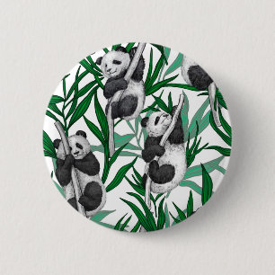 Macaron Rond 5 Cm Petits panda sur