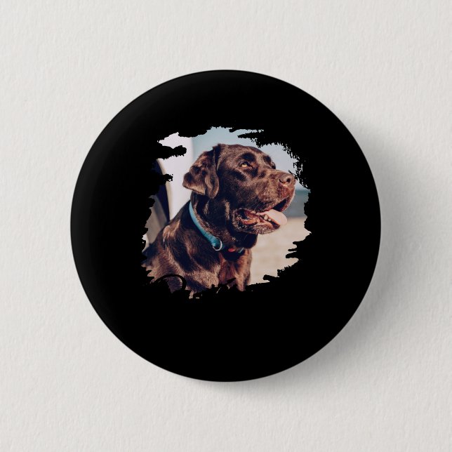 Macaron Rond 5 Cm Pets Simple Modern Cool Tygraphy Name And Photo  (Devant)