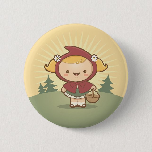 Macaron Rond 5 Cm Peu de bouton rouge (Devant)