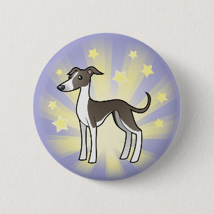Macaron Rond 5 Cm Peu de lévrier d'étoile/whippet/lévrier italien