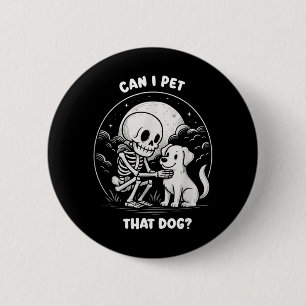 Macaron Rond 5 Cm Peut Caresser Ce Chien Drôle Squelette Halloween C