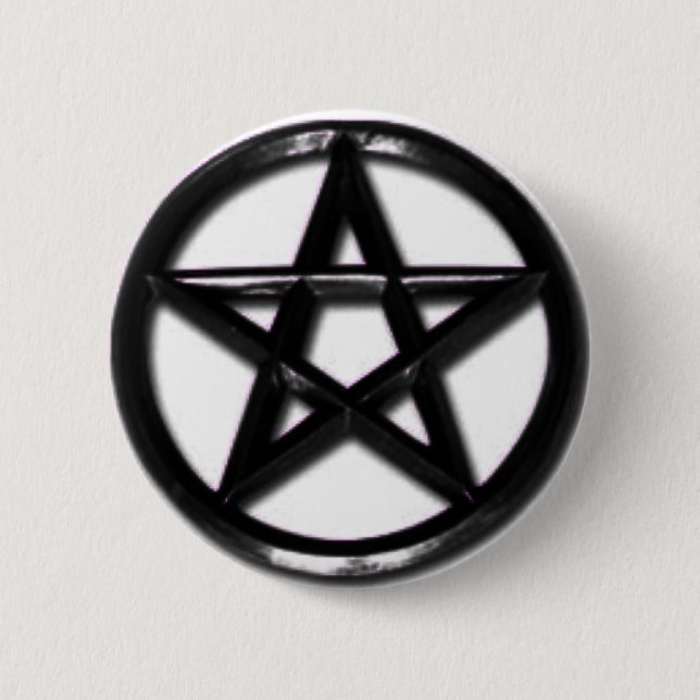 Macaron Rond 5 Cm Pewter Pentacle bouton pagan (Devant)