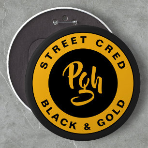 Macaron Rond 5 Cm Pgh Yinzer Clasp Personnalisé Black Gold Vintage