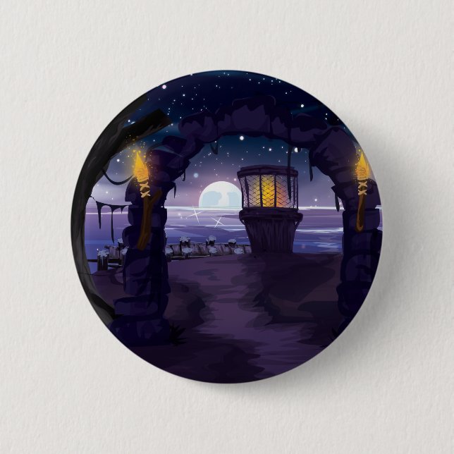 Macaron Rond 5 Cm Phare (Devant)
