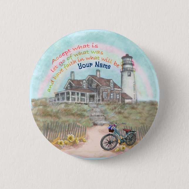 Macaron Rond 5 Cm Phare d'acceptation (Devant)