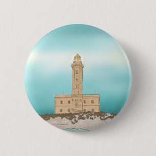 Macaron Rond 5 Cm Phare de Vieste Italie