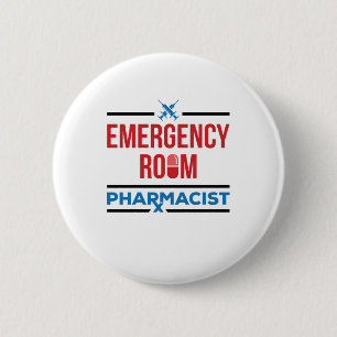 Macaron Rond 5 Cm Pharmacien de salle d'urgence