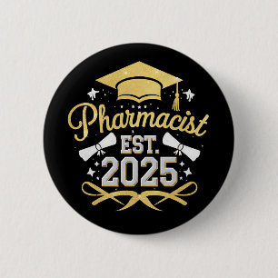 Macaron Rond 5 Cm Pharmacien diplômé de la faculté de pharmacie en 2