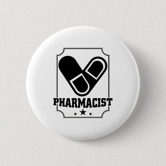 Macaron Rond 5 Cm Pharmaciens| Cadeau professionnel de pharmacie pha (Devant)