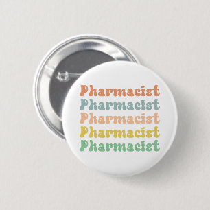 Macaron Rond 5 Cm Pharmacist Retro Groovy Pharmacy