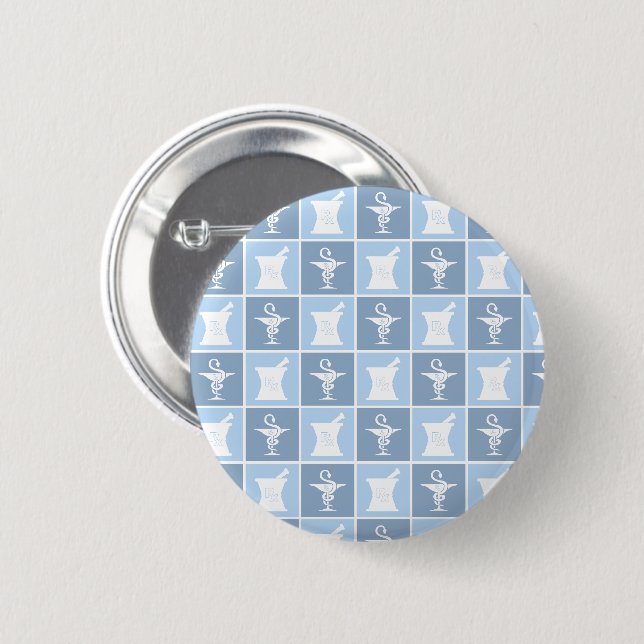 Macaron Rond 5 Cm Pharmacy Symbol | Pharmacist | Pharmacy Tech (Devant & derrière)