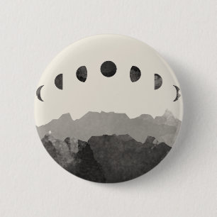 Macaron Rond 5 Cm Phases de l'aquarelle de l'espace d'astronomie de