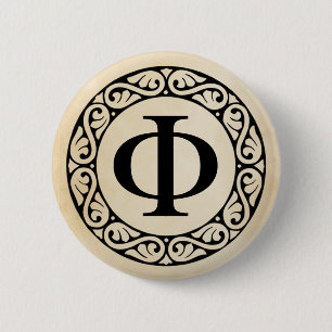 Macaron Rond 5 Cm Phi de lettre d'alphabet grec