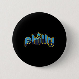 Macaron Rond 5 Cm Philadelphie Philly - Throwback Design - Clic