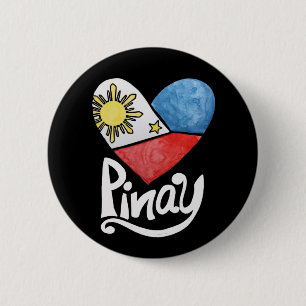 Macaron Rond 5 Cm Philippines Drapeau philippin Pinay