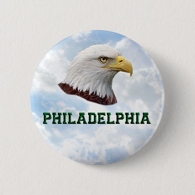 Macaron Rond 5 Cm Philly Eagle - bouton rond (Devant)