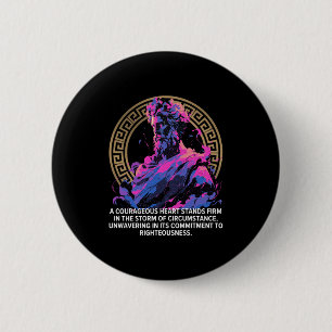 Macaron Rond 5 Cm Philosophie stoïque Épopée Vieux stoïcisme grec In