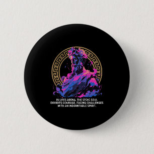 Macaron Rond 5 Cm Philosophie stoïque Inspirationnelle Epic vieux gr