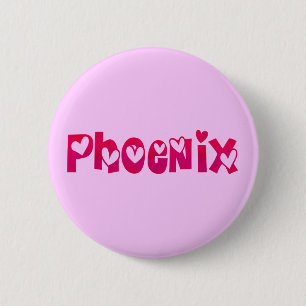 Macaron Rond 5 Cm Phoenix dans les coeurs