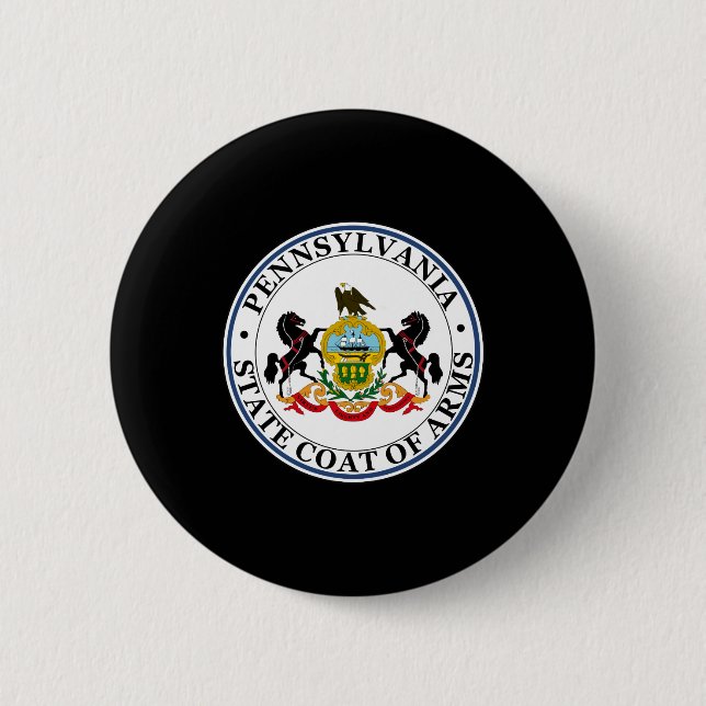 Macaron Rond 5 Cm Phoque de Pennsylvanie, sceau d'État américain (Devant)
